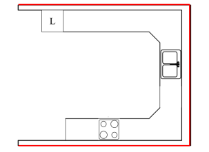 U-shaped kitchen