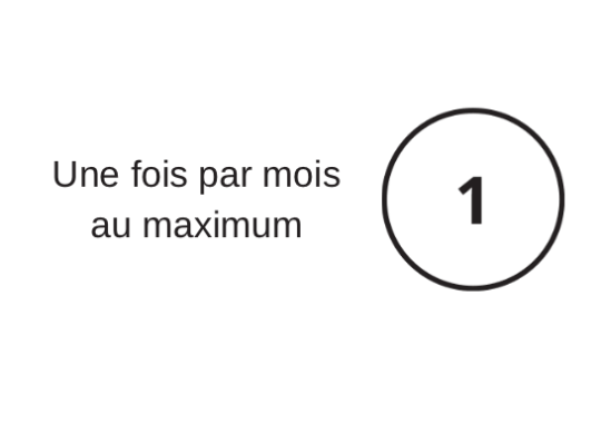 Une fois par mois au maximum