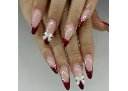 red coquette nails