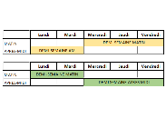 2 semaines par an avec alternance MATIN + AM (possibilité de choisir entre l'un ou l'autre)