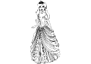 Princesa rubia con vestido de fiesta.