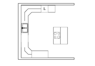 G-shaped kitchen (with island)