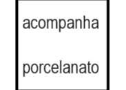 Padrão
Rodapé em porcelanato, seguindo mesmo padrão do piso, formato 20 x 90 cm