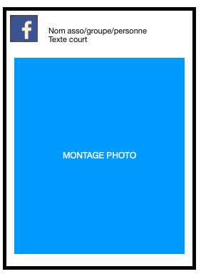 Facebook / texte court et montage photo