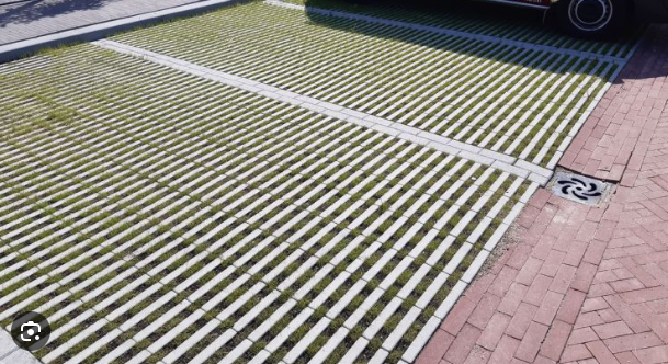 Betonstraatsteen lijn met opening aan 1 zijde