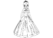 Princesa con vestido de fiesta y tiara.