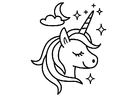 Unicornio soñador. Vive feliz, imaginando y envuelto en sus pensamientos.