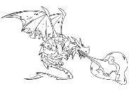 Dragón que escupe fuego