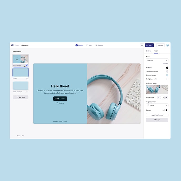 Nowy edytor ankiet z ulepszonym układem i lepszym rozmieszczeniem ustawień dla łatwiejszej nawigacji.