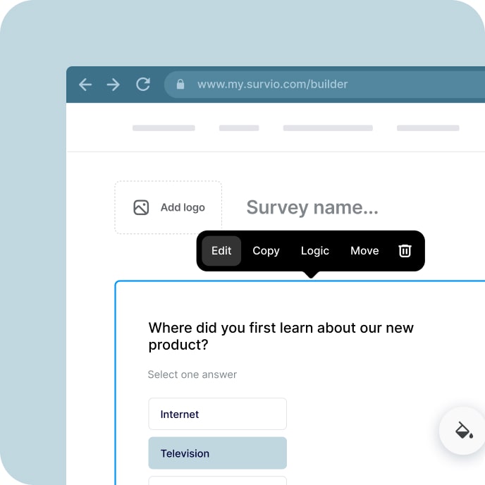 Easy-to-use questionnaire builder with a variety of options to edit questionnaires.