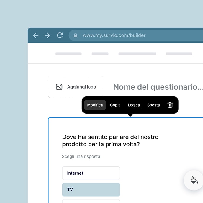 Un editor questionari semplice da usare con una vasta gamma di funzioni e impostazioni.