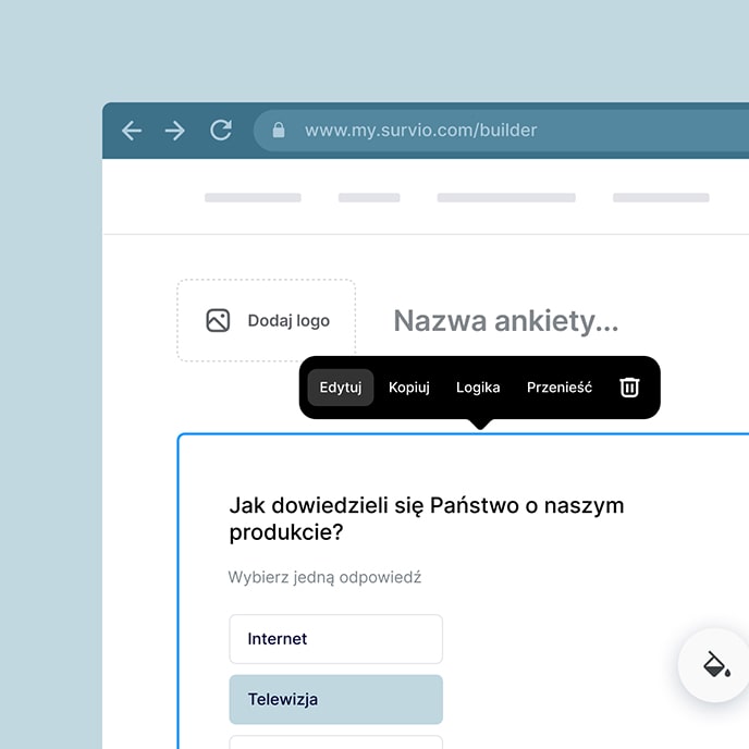 Prosty edytor ankiet z wieloma funkcjami i rozbudowanymi ustawieniami.