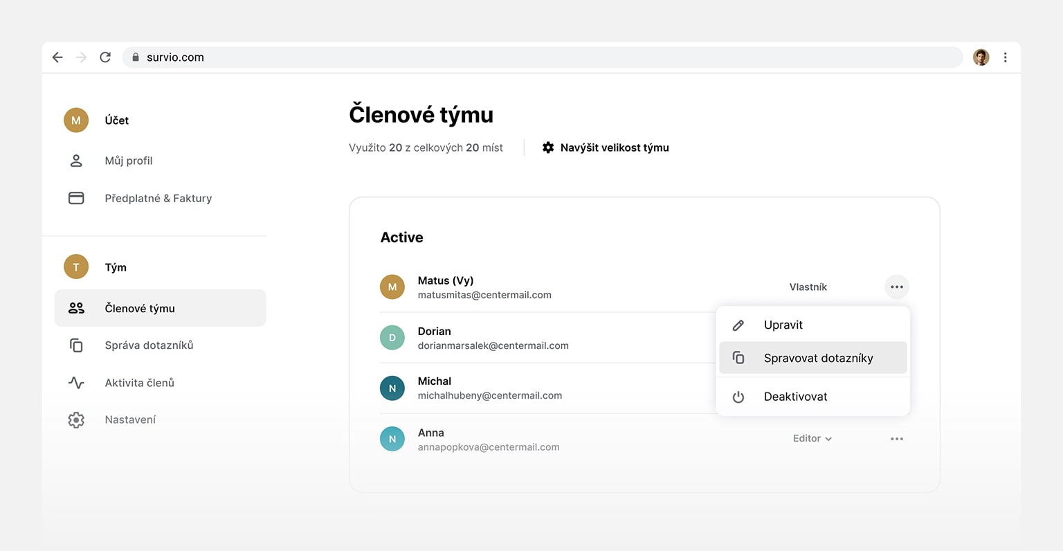 Snadný onboarding pro více uživatelů najednou. Spolupracujte v týmech.