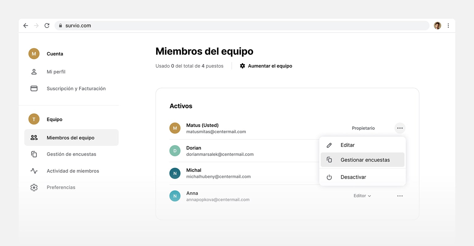 Fácil onboarding de múltiples usuarios. Coopere en equipos.