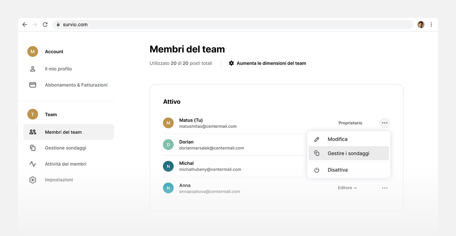 Onboarding semplice per più utenti contemporaneamente. Collaborare in team.