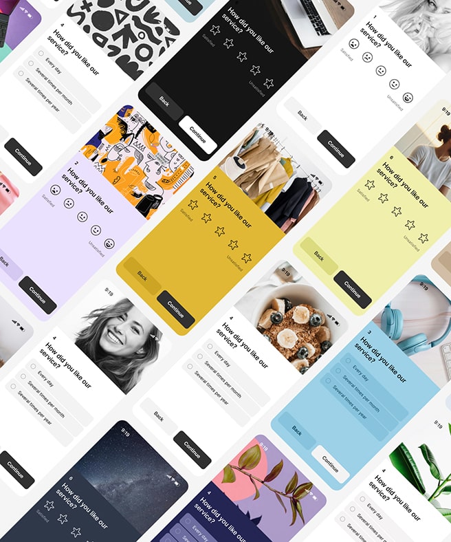 Nowa biblioteka motywów w aplikacji Survio.