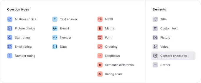 Wizualizacja nowego menu do dodawania pytań.