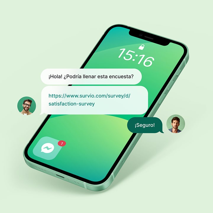 Comunicación por messenger preguntando por el llenado de encuesta.