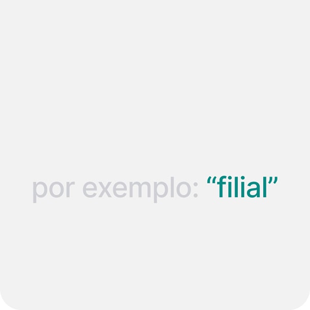 Um exemplo de parâmetro personalizado - filial