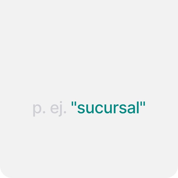 Muestra de parámetro personalizado - sucursal