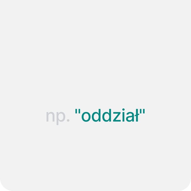 Przykładowy niestandardowy parametr - oddział
