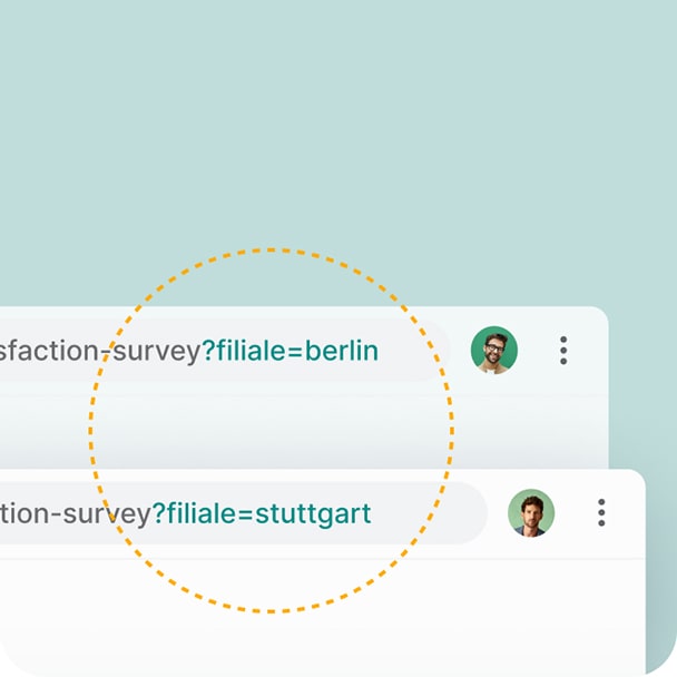 Beispiel eines in die URL-Adresse integrierten benutzerdefinierten Parameters