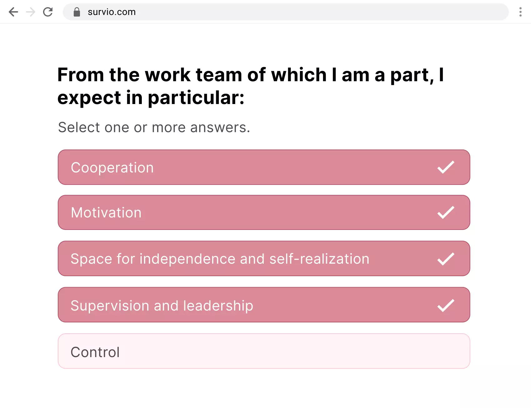An example of a multiple-choice question