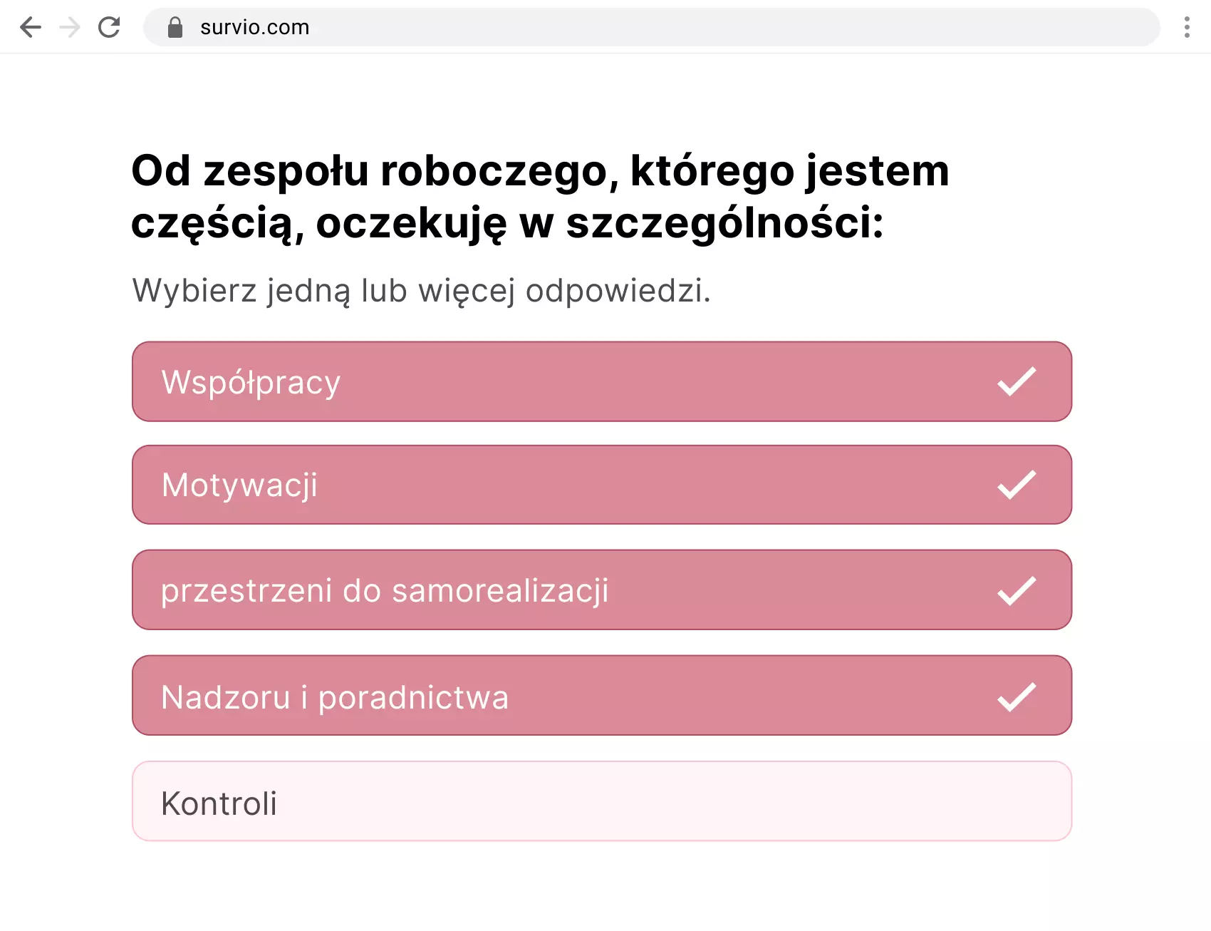 Przykład pytania zamkniętego z więcej odpowiedziami
