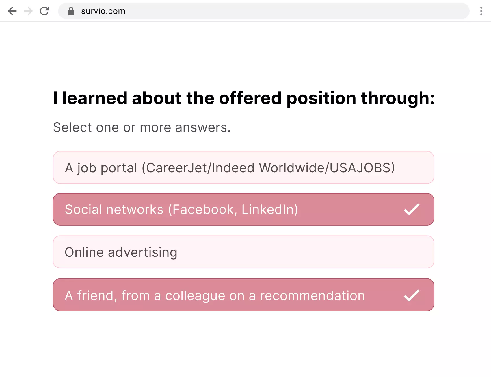 An example of a multiple-choice question