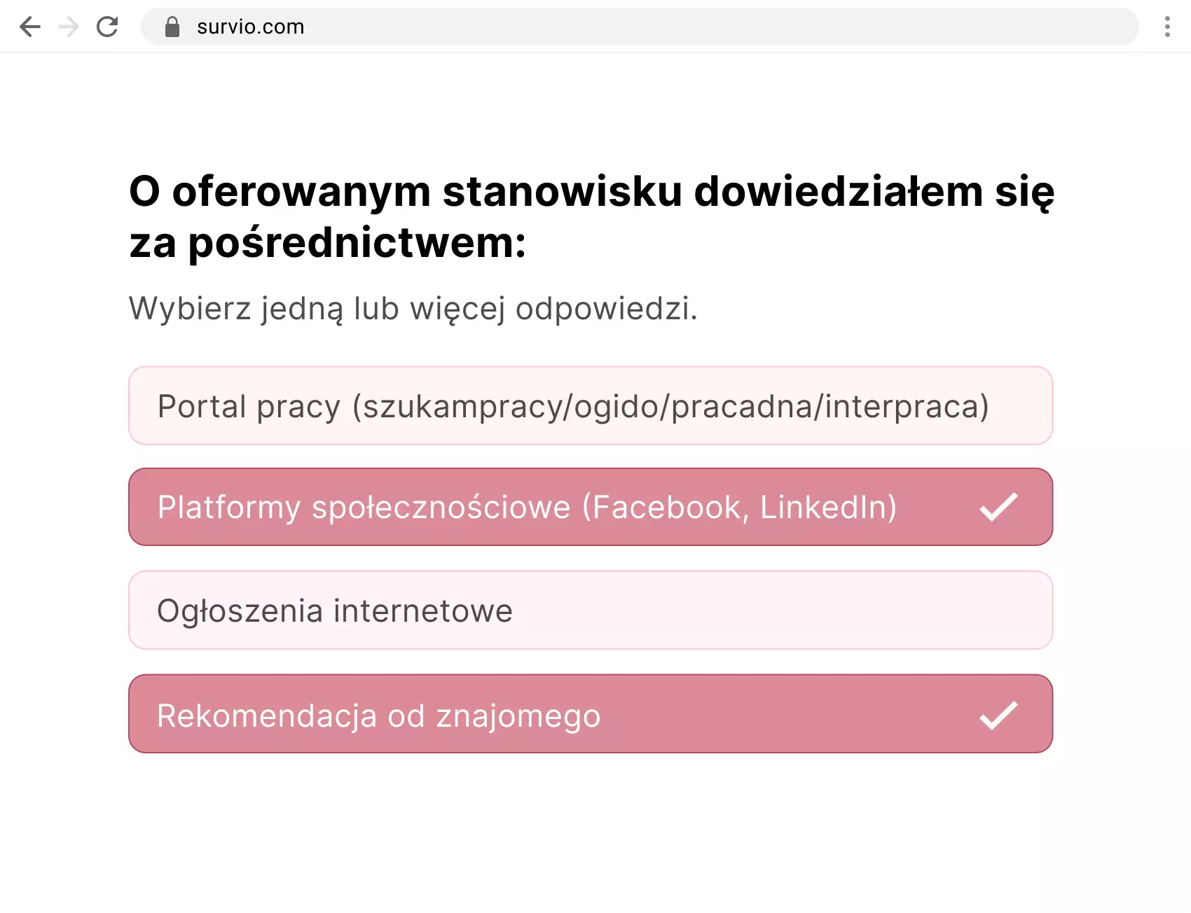 Przykład pytania zamkniętego z więcej odpowiedziami