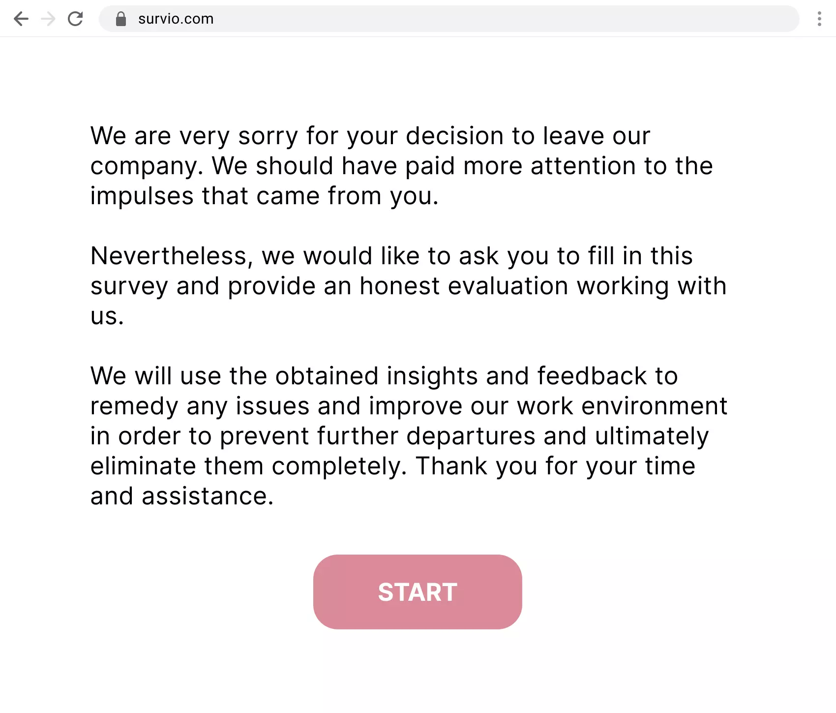 An example of an introductory text on a survey's welcome page