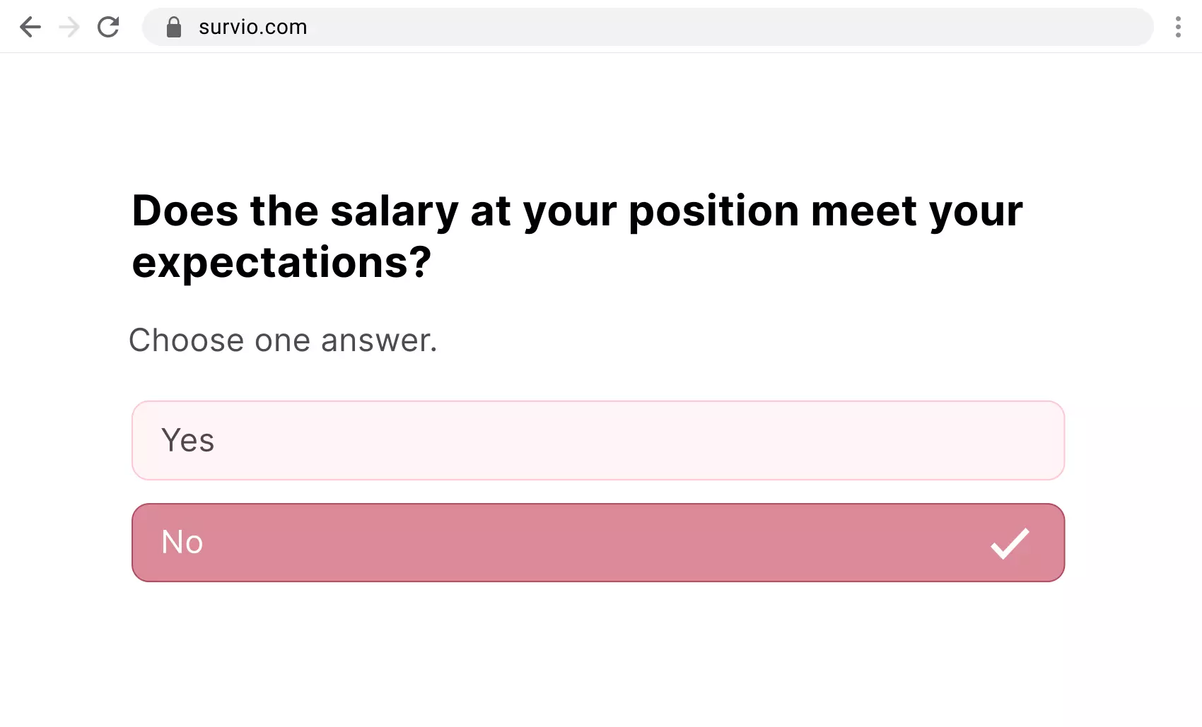 An example of a single-choice question