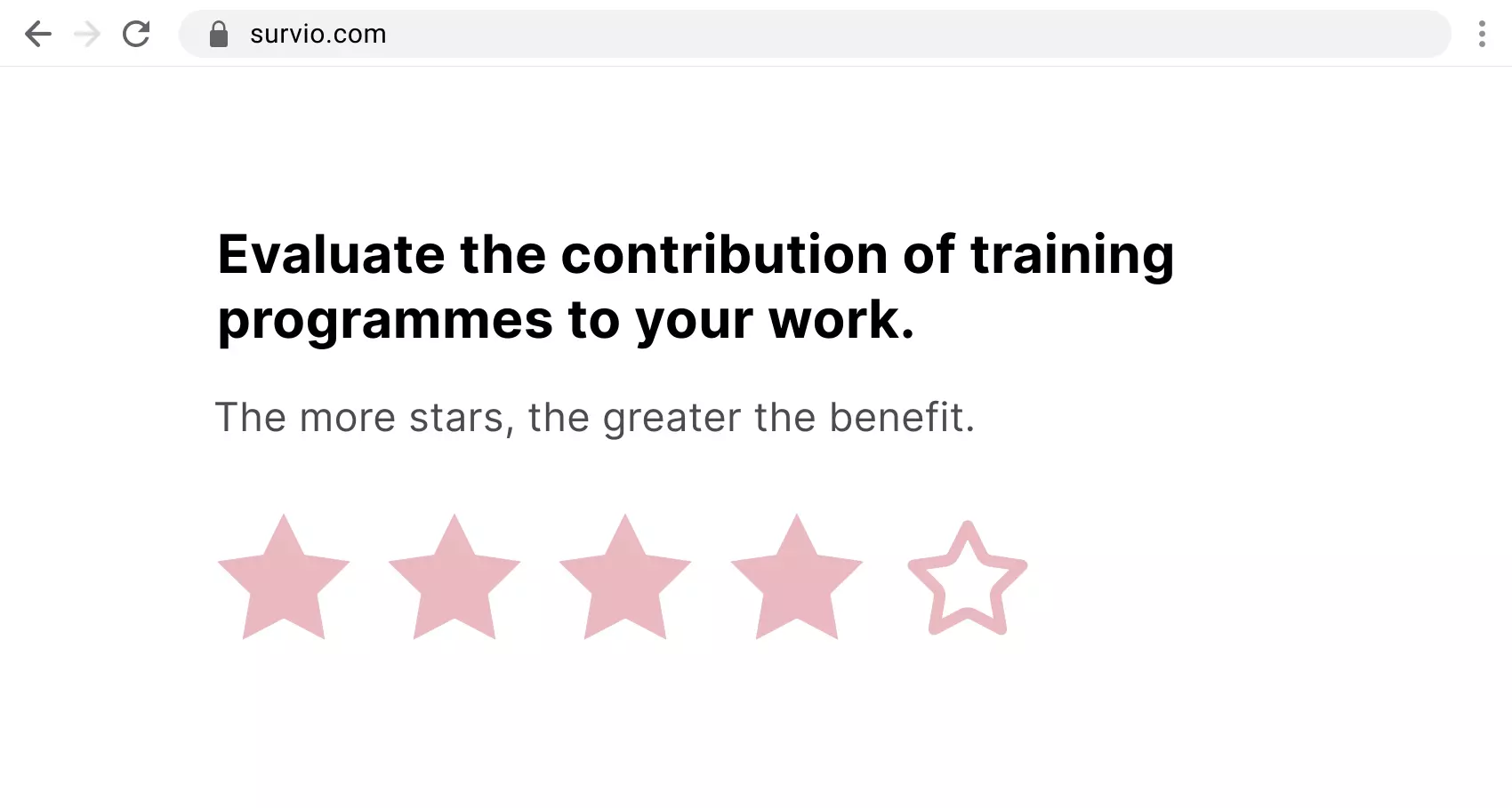 An example of a star rating question