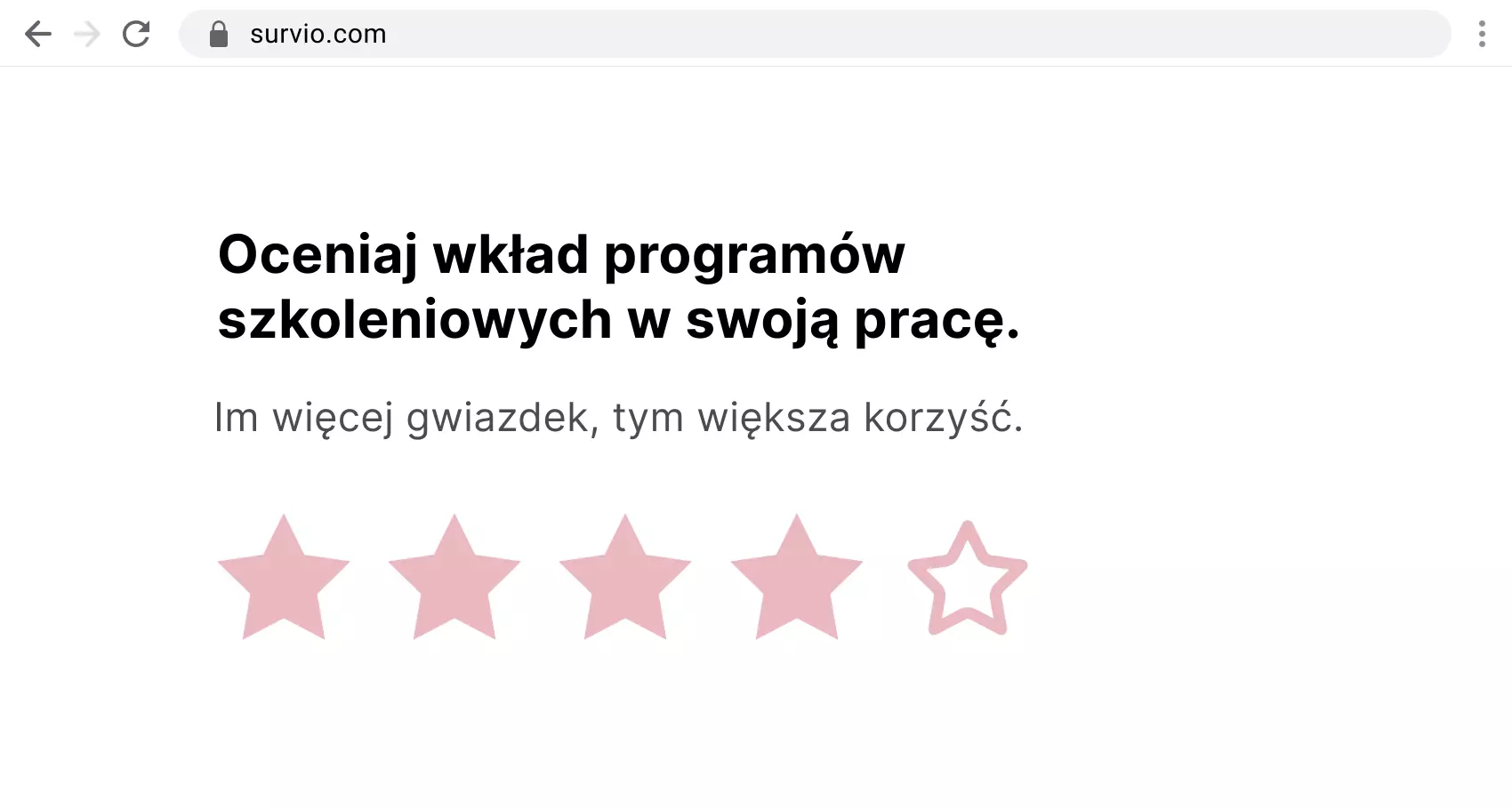 Przykład ratingu gwiazdkowego