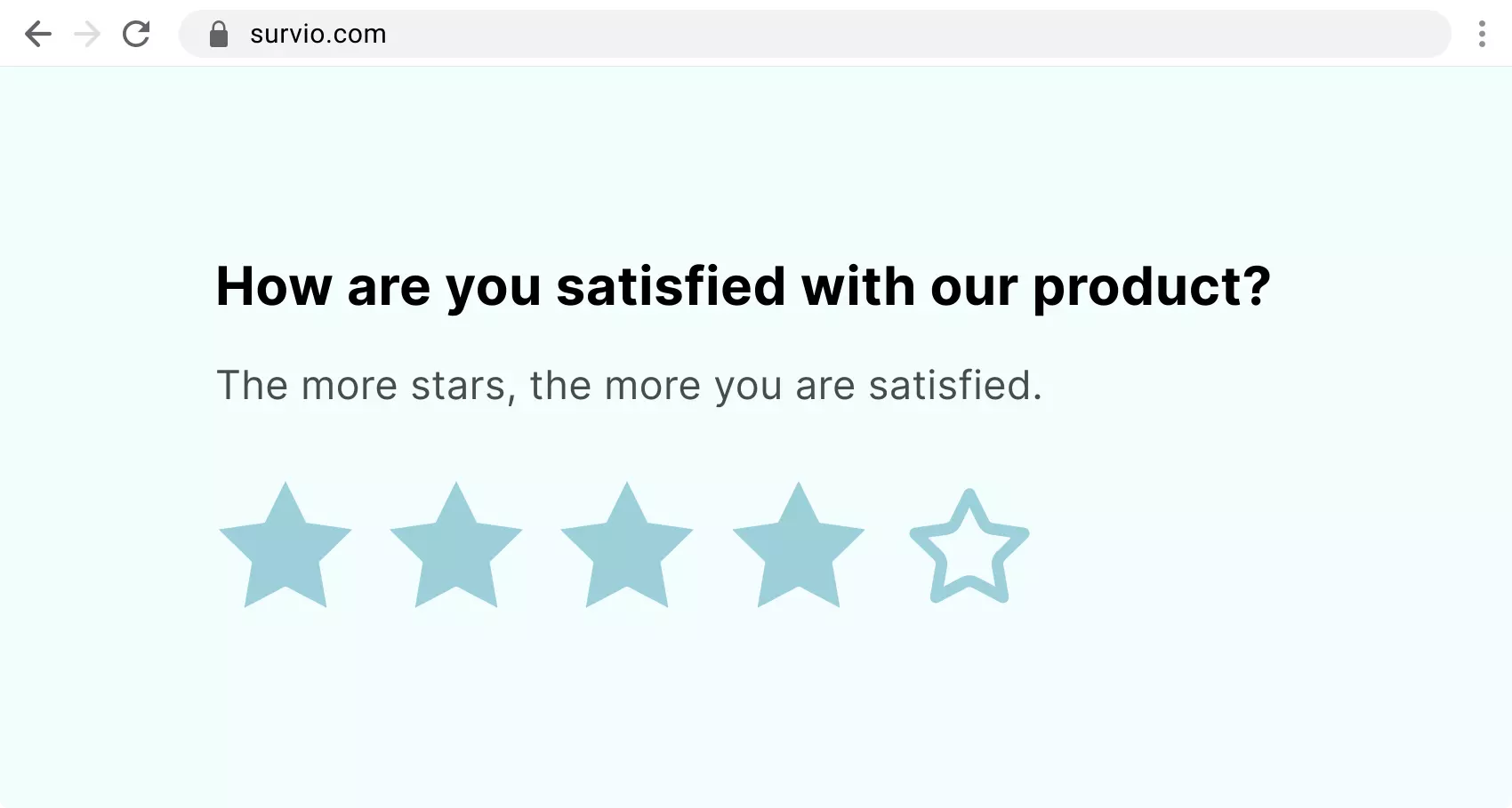 An example of a star rating question