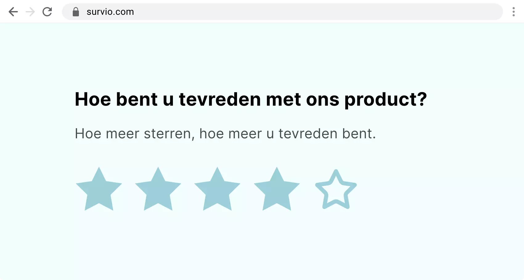 Een voorbeeld van een vraag voor aantal sterren