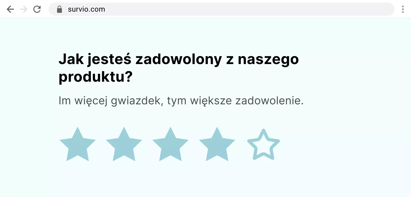 Przykład pytania z oceną gwiazdkową