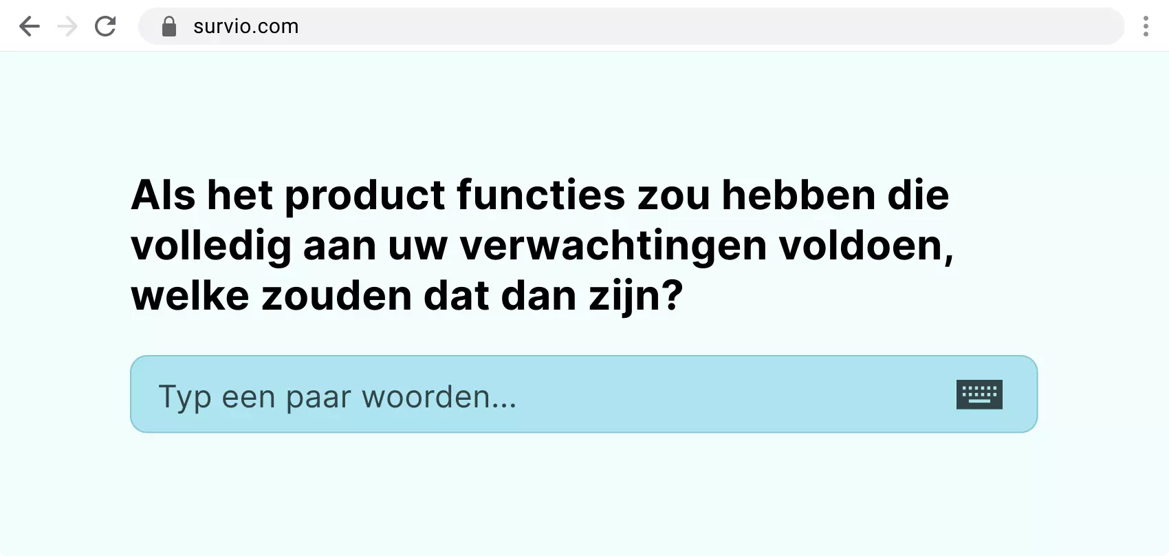 Een voorbeeld van een tekstantwoord