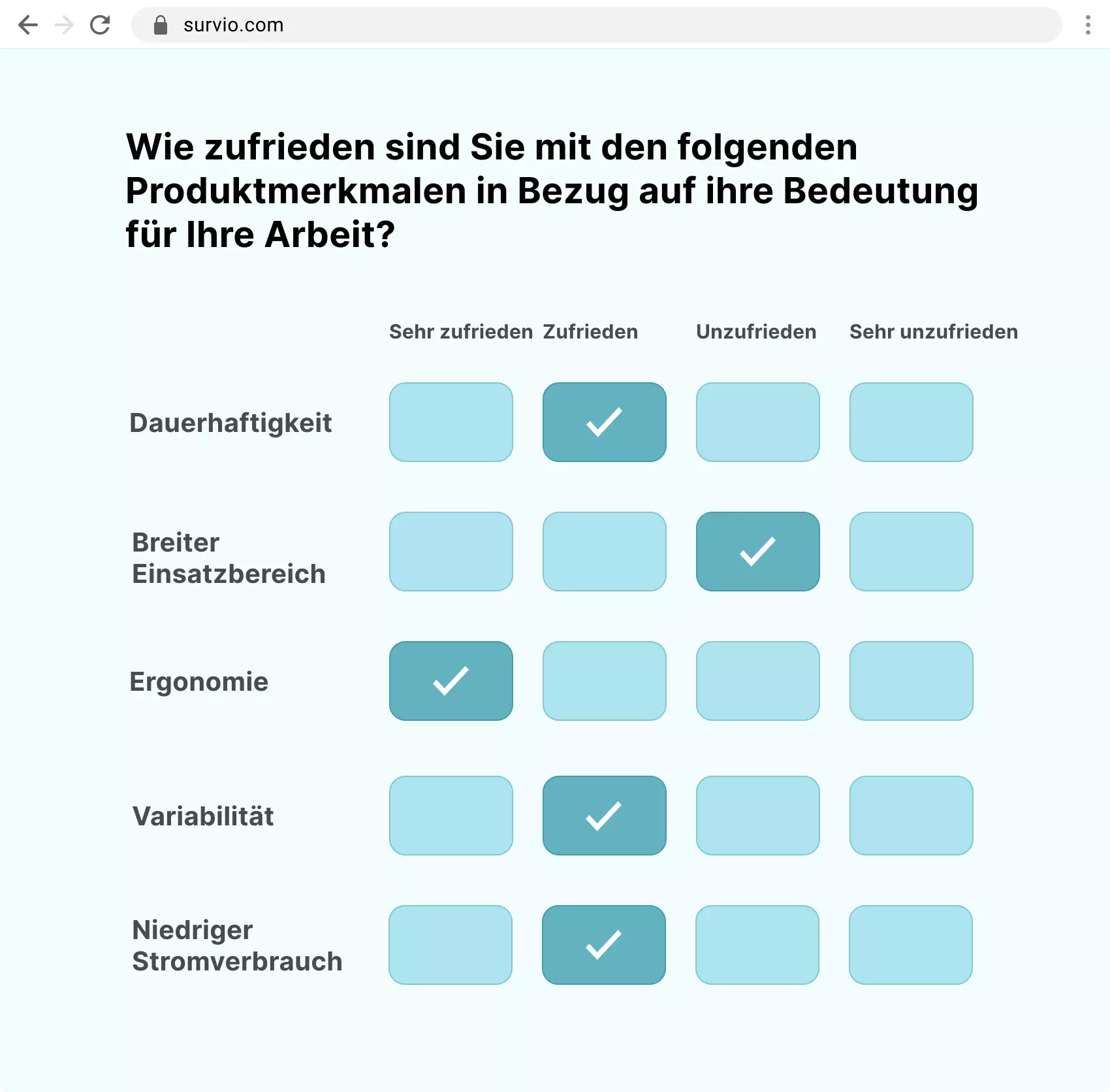 Beispiel einer Matrix-Frage