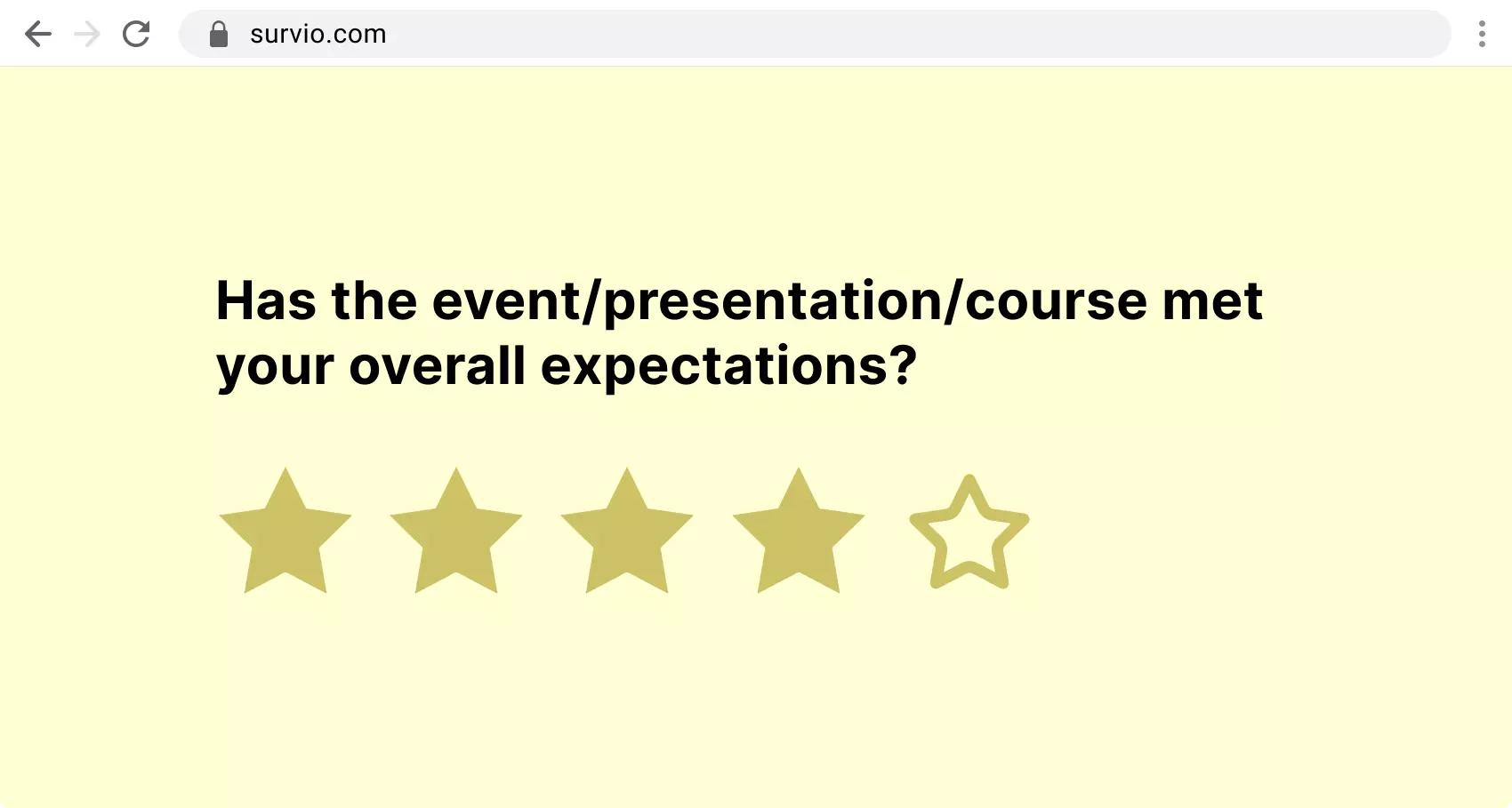 An example of a star rating question