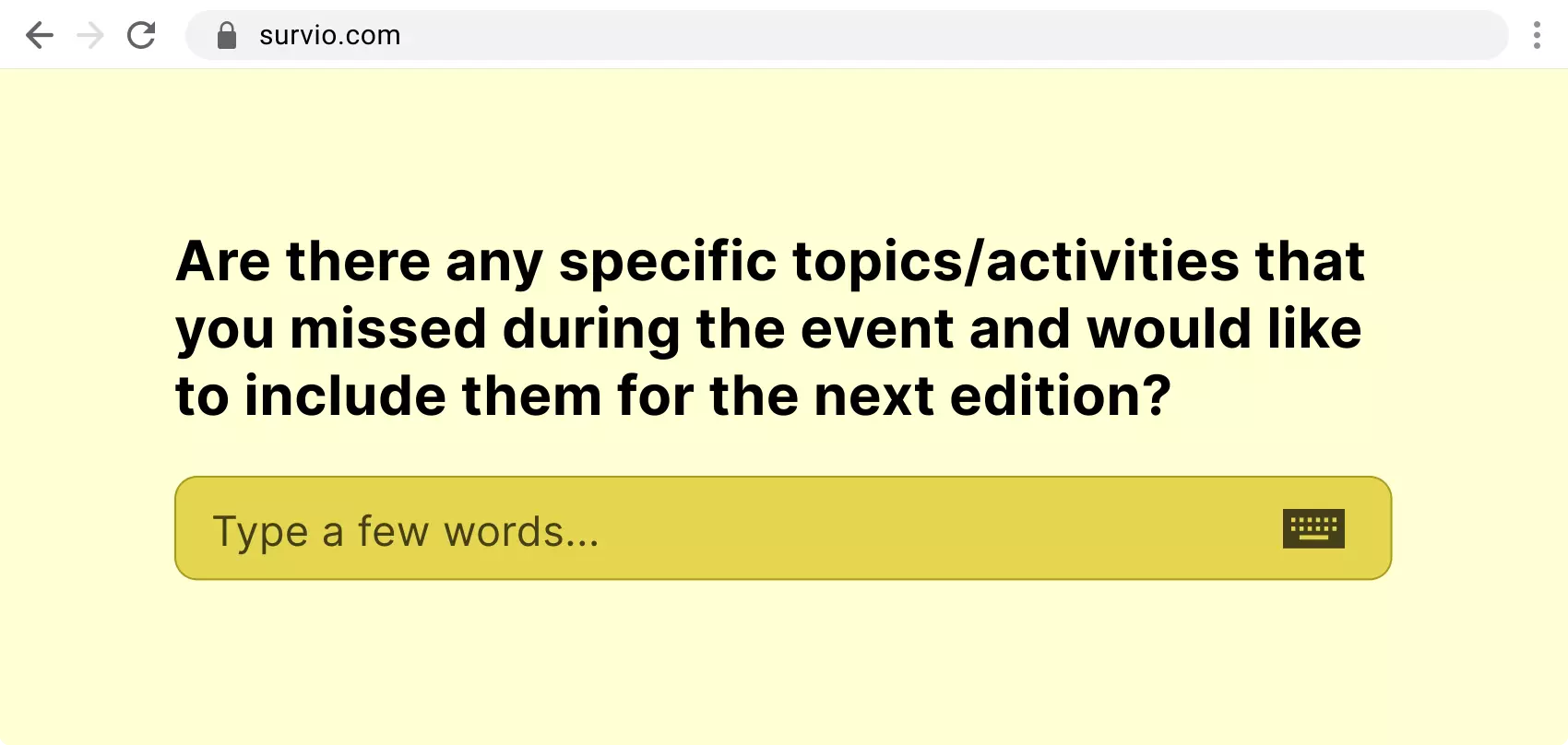 An example of an open-ended text question