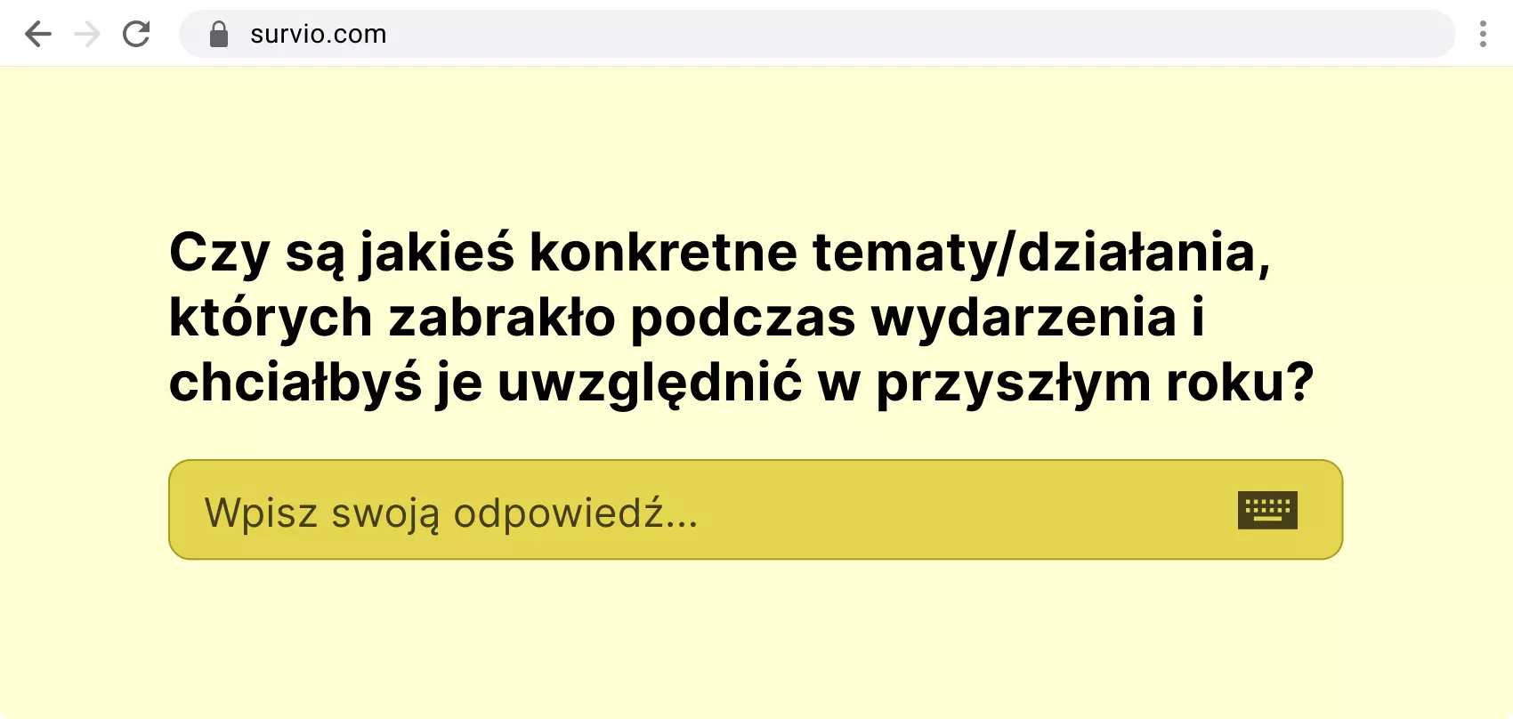 Przykład otwartego pytania tekstowego