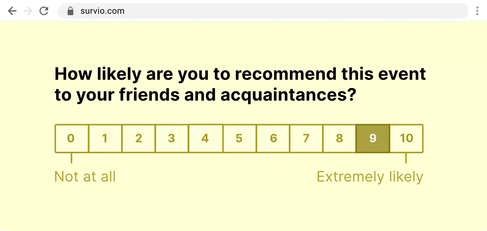 An example of an NPS question