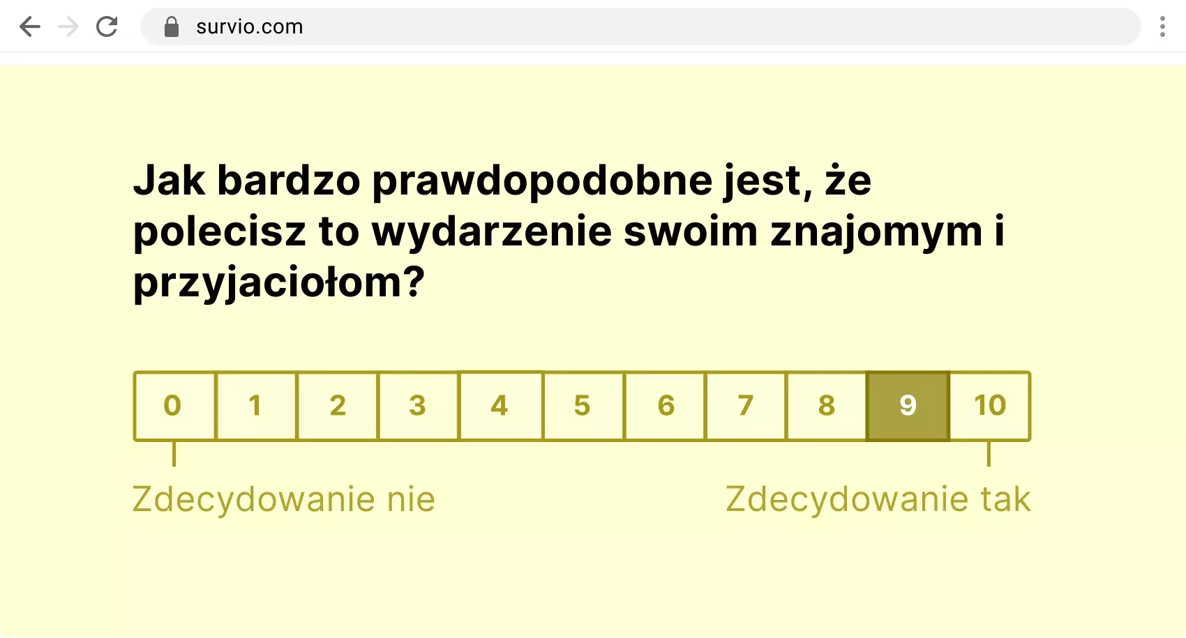 Przykład pytania NPS