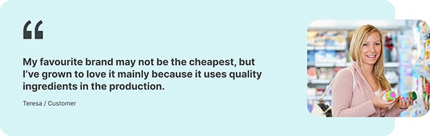 A reference on brand awareness from a customer