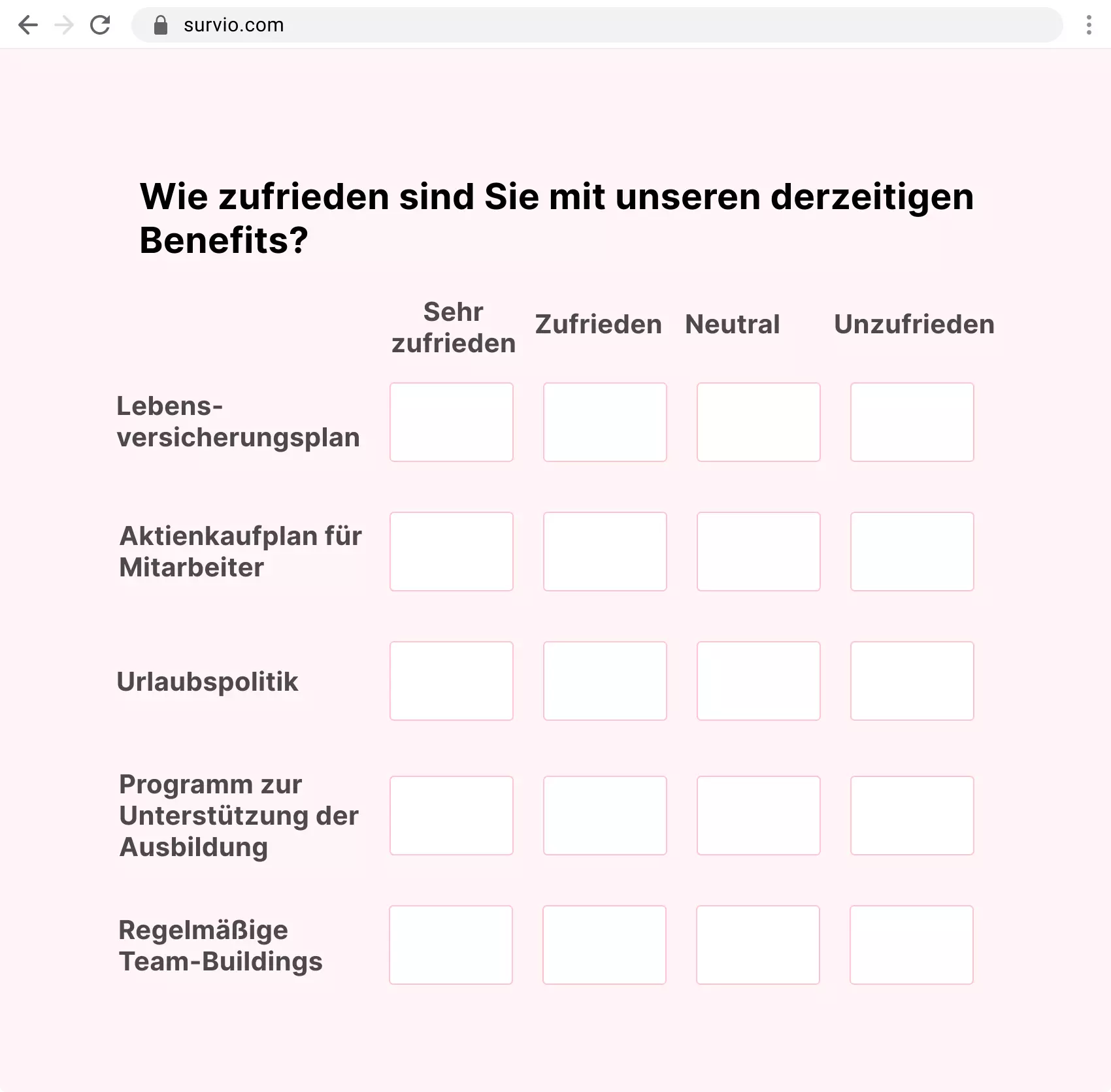 Beispiel einer Matrix-Frage