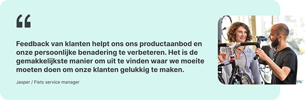 Een referentie over klantenservice van een service manager