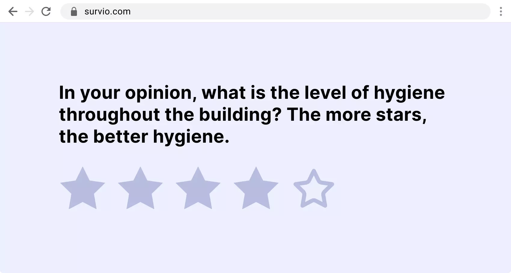 Example of a star rating question