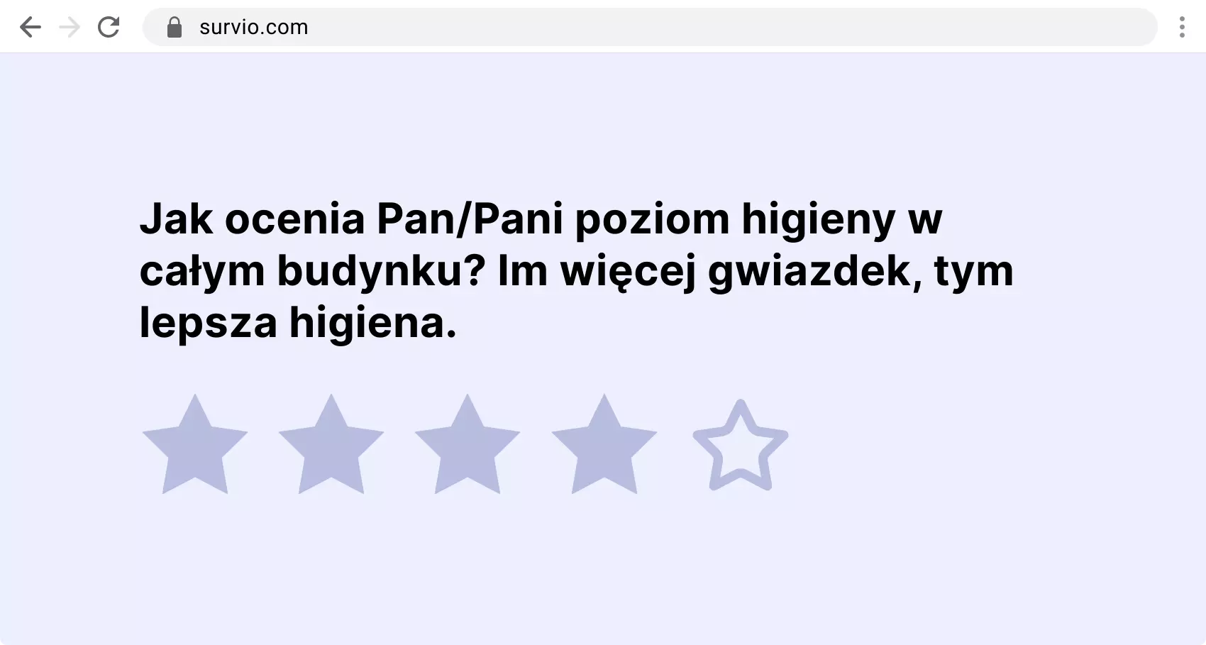 Przykład pytania z ratingiem gwiazdkowym