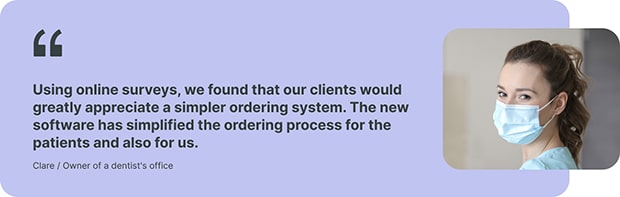 A reference from an owner of a dentist's office